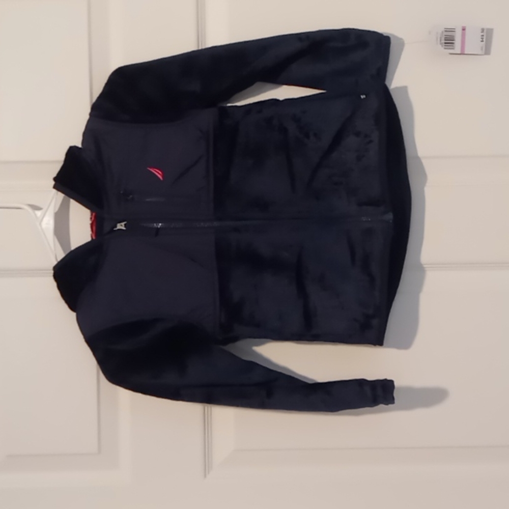 Nautica girls hooded soft Navy jacket with pink embroidery in sizes 5 & 6 NWT